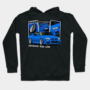 Nissan Skyline GTR R34, JDM Car Hoodie